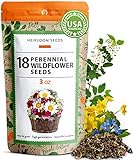 90,000 Wildflower Seeds - 3oz Pure Wild Flower Seed Pack - 18 Variety - Perennial Flower Seeds for Attracting Birds & Butterflies - Open Pollinated, Flower Garden Seeds for Planting Outdoors photo / $18.98 ($0.00 / Count)
