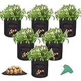GROWNEER 6 Packs 7 Gallons Grow Bags Potato Planter Bag with Access Flap and Handles, Planting Grow Bags Fabric Pots for Grow Vegetables, Potato, Carrot, Onion, with 15 Pcs Plant Labels photo / $15.99