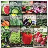 Sow Right Seeds - Classic Vegetable Garden Seed Collection for Planting - Non-GMO Heirloom Beets, Cabbage, Carrot, Cucumber, Eggplant, Kale, Lettuce, Tomato, Peppers, Radish, Watermelon, and Zucchini photo / $13.99 ($1.17 / Count)