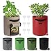 photo Future Way 6-Pack Potato Grow Bags, 10 Gallon Potato Planters with 2 Flaps, Sturdy Fabric Pots with Handles & Reinforced Stitching, Labels Included, Multi-Color Set