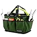 photo Housolution Gardening Tote Bag, Deluxe Garden Tool Storage Bag and Home Organizer with Pockets, Wear-Resistant & Reusable, 14 Inch, Dark Green