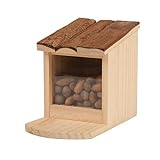 Gardigo Mangiatoia per scoiattoli con tetto apribile; Squirrel Feeder in legno; Distributore di cibo per Scoiattolo; Facile da riempire/pulire foto / EUR 17,90