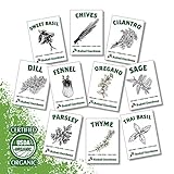 Organic Herb Seeds - Non GMO Heirloom Non Hybrid Seed (10 Culinary Varieties Pack) photo / $12.79 ($1.28 / Count)