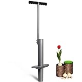 Walensee Bulb Planter Lawn and Garden Tool, Flower Weeder or Weeding Tools for Digging Hoes Soil Sampler Transplanting Sod Plugger Flower Bulb Garden Planting Tool Steel with T-Style Long Handle, Grey photo / $34.95