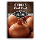 Survival Garden Seeds - Walla Walla Onion Seed for Planting - Packet with Instructions to Plant and Grow Deliciously Sweet Long Day Onions in Your Home Vegetable Garden - Non-GMO Heirloom Variety photo / $4.99