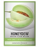 Honeydew Seeds for Planting - Green Flesh Melon Heirloom, Non-GMO Fruit Seed Variety- 2 Grams Seeds Great for Summer Honey Dew Melon Gardens by Gardeners Basics photo / $5.49 ($54.90 / Ounce)