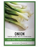 Green Onion Seeds for Planting - Tokyo Long White Bunching is A Great Heirloom, Non-GMO Vegetable Variety- 200 Seeds Great for Outdoor Spring, Winter and Fall Gardening by Gardeners Basics photo / $4.95