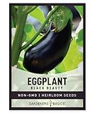 Eggplant Seeds for Planting - Black Beauty Solanum melongena is A Great Heirloom, Non-GMO Vegetable Variety- 300 mg Seeds Great for Outdoor Spring, Winter and Fall Gardening by Gardeners Basics photo / $4.95