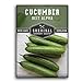 photo Survival Garden Seeds - Beit Alpha Cucumber Seed for Planting - Pack with Instructions to Plant and Grow Smooth Green Burpless Cucumbers in Your Home Vegetable Garden - Non-GMO Heirloom Variety