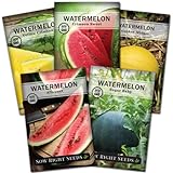 Sow Right Seeds - Watermelon Seed Collection for Planting - Crimson Sweet, Allsweet, Sugar Baby, Yellow Crimson, and Golden Midget Melon Seeds - Non-GMO Heirloom Seeds to Plant a Home Vegetable Garden photo / $10.99