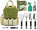 photo Vremi 9 Piece Garden Tools Set - Gardening Tools with Garden Gloves and Garden Tote - Gardening Gifts Tool Set with Garden Trowel Pruners and More - Vegetable Herb Garden Hand Tools with Storage Tote