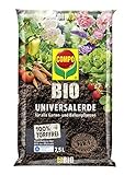 COMPO BIO Universal-Erde für Zimmerpflanzen, Gemüse, Obst und Kräuter, Torffrei, Kultursubstrat, 7,5 Liter, Braun foto / 5,99 € (0,80 € / l)