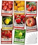 Heirloom Tomatoes for Planting 8 Variety Pack, San Marzano, Roma VF, Large Cherry, Ace 55 VF, Yellow Pear, Tomatillo, Brandywine Pink, Golden Jubilee Tomato Seeds for Garden Non GMO Gardeners Basics photo / $15.95 ($1.99 / Count)