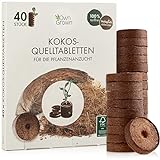 OwnGrown Kokos Quelltabletten mit Nährstoffen – 40 Stück, Kokoserde gepresst zur Pflanzen Anzucht ohne Pikieren, torffrei – Anzucht Erde Kokos foto / 6,95 € (0,17 € / stück)
