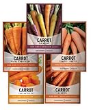 Carrot Seeds for Planting Home Garden - 5 Variety Pack Rainbow, Imperator 58, Scarlet Nantes, Bambino and Royal Chantenay Great for Spring, Summer, Fall, Heirloom Carrot Seeds by Gardeners Basics photo / $10.95