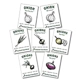 Organic Onion Seeds - 7 Varieties of Heirloom and Non-GMO Red, Yellow, and Green Onions for Planting photo / $9.74 ($1.39 / Count)
