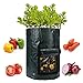 photo ANPHSIN 4 Pack 10 Gallon Garden Potato Grow Bags with Flap and Handles Aeration Fabric Pots Heavy Duty