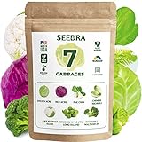 Seedra 7 Cabbage Seeds Variety Pack - 2245+ Non GMO, Heirloom Seeds for Indoor Outdoor Hydroponic Home Garden - Golden & Red Acre, Cauliflower, Brussel Sprouts, Broccoli & More photo / $13.98