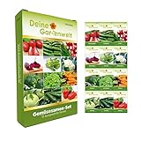 Gemüsesamen Set - 12 Sorten Samen - Saatgut Sortiment - Anzuchtset für Gemüsepflanzen - Geschenkset - Tomaten, Gurken, Radieschen, Zucchini, Paprika und mehr foto / 7,95 € (0,66 € / stück)