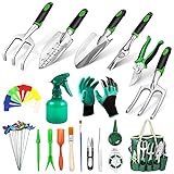 Garden Tools Set, 38 Pieces Stainless Steel Durable Garden Tools, Includes Trowel, Shovel, Hand Weeder, Rake, Storage Tote Bag, Wonderful Gifts for Women and Men photo / $24.99