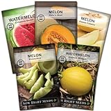 Sow Right Seeds - Melon Seed Collection for Planting - Crimson Sweet Watermelon, Cantaloupe, Yellow Juane Canary, Golden Midget, and Honeydew - Non-GMO Heirloom Seeds to Plant a Home Vegetable Garden photo / $10.99
