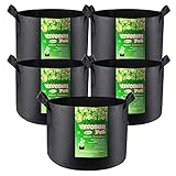VIVOSUN 5-Pack 25 Gallon Plant Grow Bags, Heavy Duty Thickened Nonwoven Fabric Pots with Handles photo / $41.99