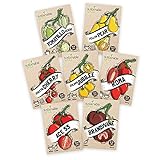 Tomato Seeds Variety Pack - 100% Non GMO - Cherry, Brandywine Beefsteak, Yellow Pear, Golden Jubilee, Plum Roma, Tomatillo Verde, Ace 55. Heirloom Tomatoes Seeds for Planting in Your Organic Garden photo / $14.95