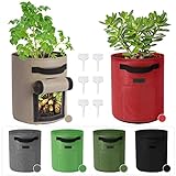 Future Way 6-Pack Potato Grow Bags, 10 Gallon Potato Planters with 2 Flaps, Sturdy Fabric Pots with Handles & Reinforced Stitching, Labels Included, Multi-Color Set photo / $35.99