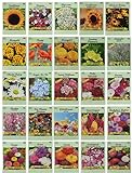 25 Slightly Assorted Flower Seed Packets - Includes 10+ Varieties - May Include: Forget Me Nots, Pinks, Marigolds, Zinnia, Wildflower, Poppy, Snapdragon and More - Made in the USA photo / $14.99 ($0.60 / Count)