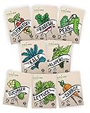 Vegetable Seeds Heirloom SillySeed Collection - 100% Non GMO Veggie Garden Variety Pack: Tomato, Cucumber, Lettuce, Kale, Radish, Peas, Carrot, Jalapeno Pepper photo / $13.95