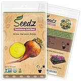 Organic Beet Seeds, APPR. 225, Touchstone Gold Beet, Heirloom Vegetable Seeds, Certified Organic, Non GMO, Non Hybrid, USA photo / $7.88