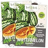Seed Needs, Orangeglo Watermelon (Citrullus lanatus) Twin Pack of 20 Seeds Each photo / $4.65 ($0.23 / Count)
